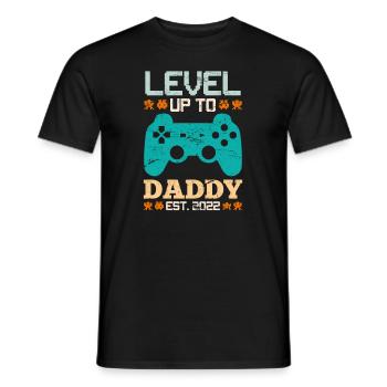 Level up to Daddy 2022 Gaming Père devenir papa - T-shirt homme - noir - Devant - AI Model Male 178 light (178cm)
