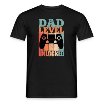 Gaming Father-to-Be Dad 2022 - Men's T-Shirt - black - Front - AI Model Male 178 light (178cm)