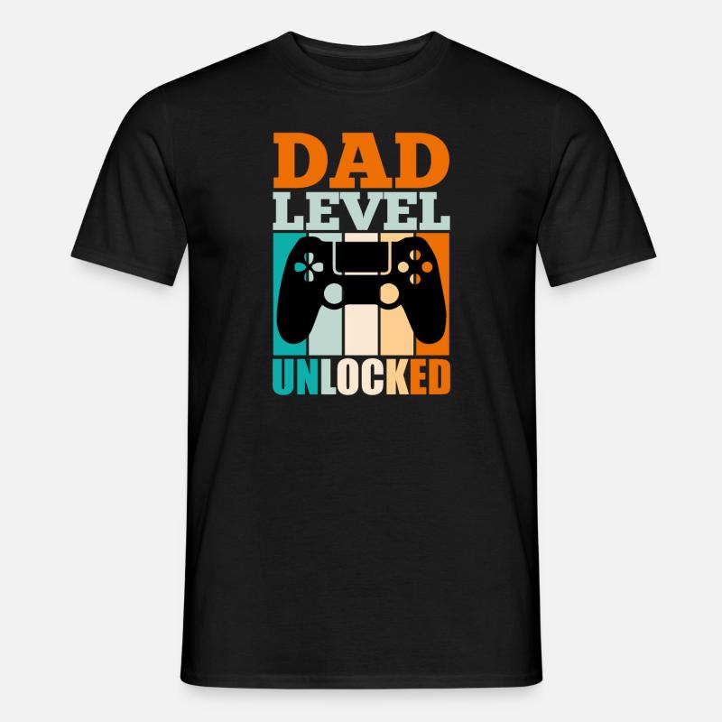Dad Level ulåst far-til-være 2022 Gaming - Mænd T-shirt - sort