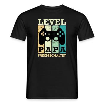 Level Vater 2022 freigeschaltet werdender Papa - Männer T-Shirt - Schwarz - Vorne - AI Model Male 178 light (178cm)