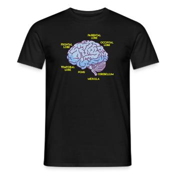 Anatomie eines Gehirns - Männer T-Shirt - Schwarz - Vorne - AI Model Male 178 light (178cm)
