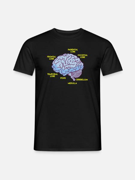 Anatomy of a brain - Men's T-Shirt - black
