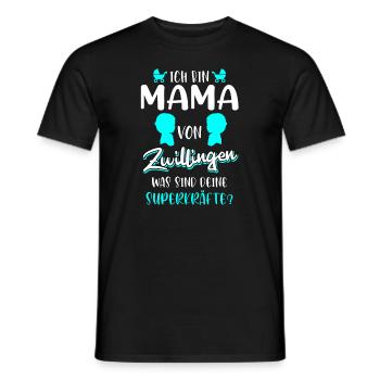 Zwillingsmama mit Superkräften Muttertag - Männer T-Shirt - Schwarz - Vorne - AI Model Male 178 light (178cm)