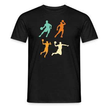Coole Basketballer Basketball Retro - Männer T-Shirt - Schwarz - Vorne - AI Model Male 178 light (178cm)