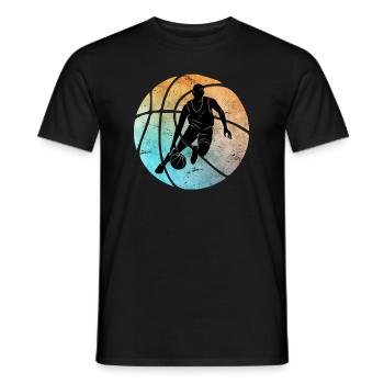 Vintage Basketball Retro Basketballer - Männer T-Shirt - Schwarz - Vorne - AI Model Male 178 light (178cm)