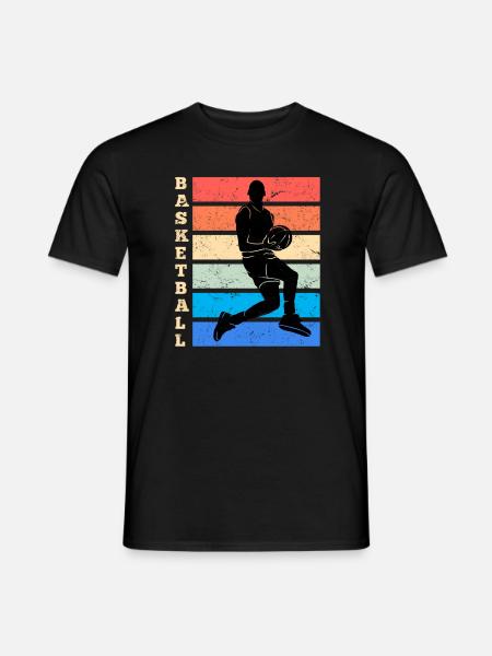 Vintage Basketball Basketballer - Männer T-Shirt - Schwarz