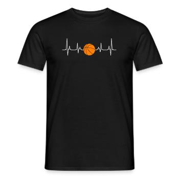Basketball Herzschlag Basketballer Herzfrequnez - Männer T-Shirt - Schwarz - Vorne - AI Model Male 178 light (178cm)