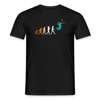Volleyballer Aufschlag Evolution Volleyball - Männer T-Shirt - Schwarz - Vorne - AI Model Male 178 light (178cm)