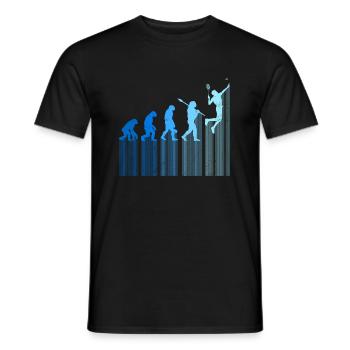Badmintonspieler Evolution Affe Mensch Entwicklung - Männer T-Shirt - Schwarz - Vorne - AI Model Male 178 light (178cm)
