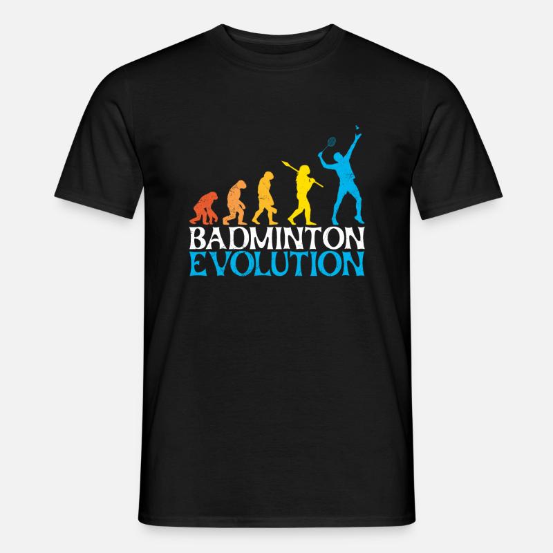 Badminton Evolution Affe Badmintonspieler - Männer T-Shirt - Schwarz