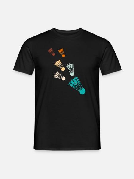 Retro Badminton Federbälle Shuttlecocks - T-shirt homme - noir