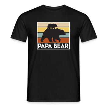 Papa Bear s’attend à être Papa Fête des Pères - T-shirt homme - noir - Devant - AI Model Male 178 light (178cm)