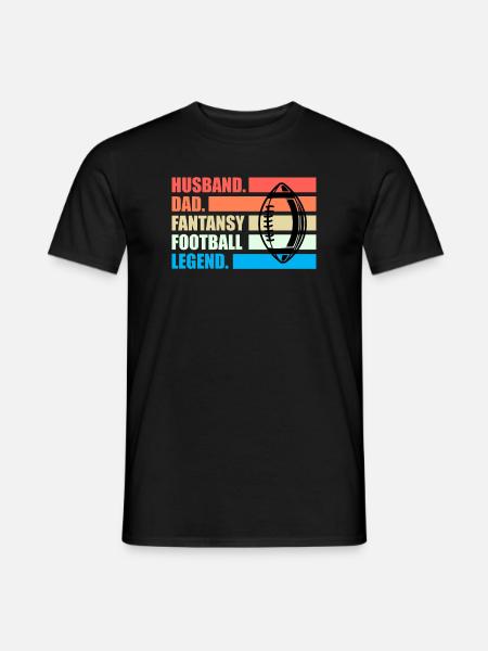 Fantasy Football Spruch Husband Dad Fantasy - Männer T-Shirt - Schwarz
