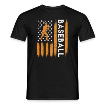 USA Patriot Baseball Baseballer - Männer T-Shirt - Schwarz - Vorne - AI Model Male 178 light (178cm)