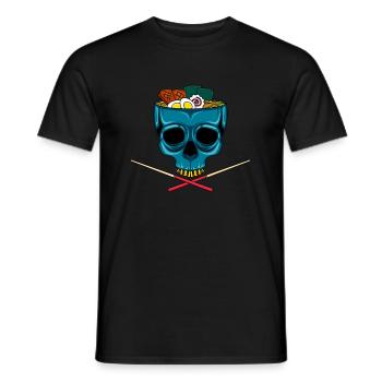 Ramen Totenkopf Ramen Bowl Nudeln japanische - Männer T-Shirt - Schwarz - Vorne - AI Model Male 178 light (178cm)
