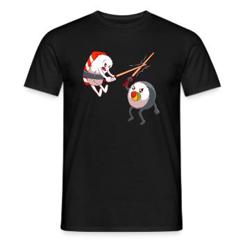 Lustiger Sushi Kampf Sushi Lover Kawaii Fechten - Männer T-Shirt - Schwarz - Vorne - AI Model Male 178 light (178cm)
