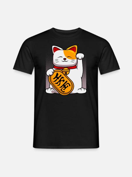 Japan Winkekatze Winken Katzen Katzenbesitzer - Männer T-Shirt - Schwarz