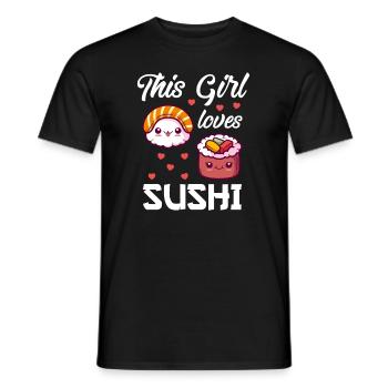 Sushi Lover Maki Nigiri This Girl loves Sushi - Männer T-Shirt - Schwarz - Vorne - AI Model Male 178 light (178cm)