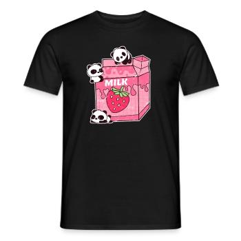 Anime Milch Shake Milkshake Panda Kawaii - Männer T-Shirt - Schwarz - Vorne - AI Model Male 178 light (178cm)