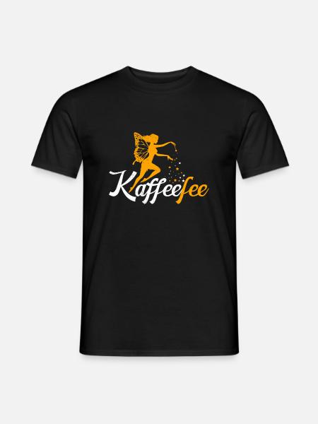 Kaffeefee Kaffee Fee Kaffee Trinker - Männer T-Shirt - Schwarz