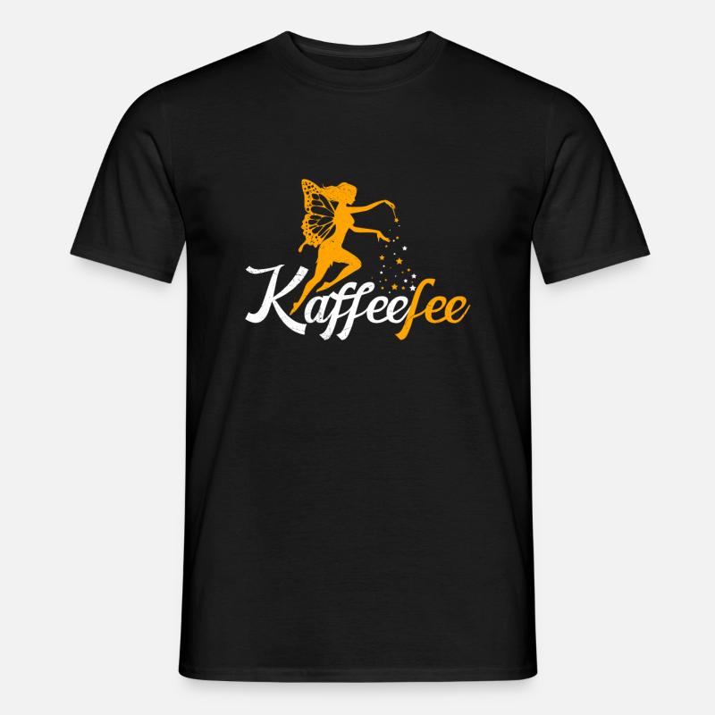 Kaffeefee Kaffee Fee Kaffee Trinker - Männer T-Shirt - Schwarz