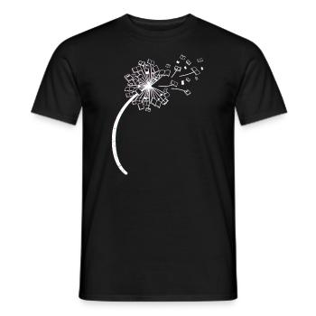 Livre Fleur de pissenlit Pissenlit Livres - T-shirt homme - noir - Devant - AI Model Male 178 light (178cm)