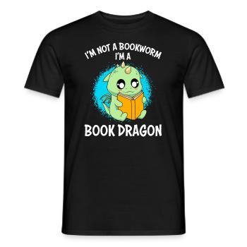 No Bookworm Book Dragon Dragon Children - Men's T-Shirt - black - Front - AI Model Male 178 light (178cm)