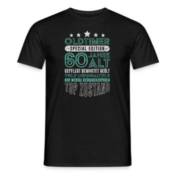 60. Geburtstag Oldtimer Auto 60 Jahre Geburtstag - Männer T-Shirt - Schwarz - Vorne - AI Model Male 178 light (178cm)