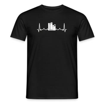 Editor Heartbeat Books Heart Rate - Men's T-Shirt - black - Front - AI Model Male 178 light (178cm)