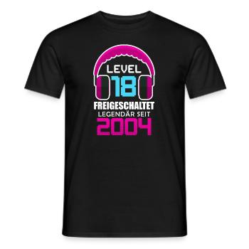 18th Birthday Girl Level 18 unlocked - Men's T-Shirt - black - Front - AI Model Male 178 light (178cm)