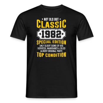 Pas vieux mais classique 1982 40e anniversaire - T-shirt homme - noir - Devant - AI Model Male 178 light (178cm)