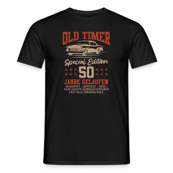 Oldimer 50 Jahre gelaufen 50. Geburtstag - Männer T-Shirt - Schwarz - Vorne - AI Model Male 178 light (178cm)