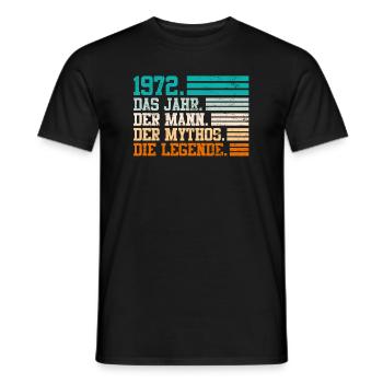 1972 das Jahr der Mann Mythos 50. Geburtstag - Männer T-Shirt - Schwarz - Vorne - AI Model Male 178 light (178cm)
