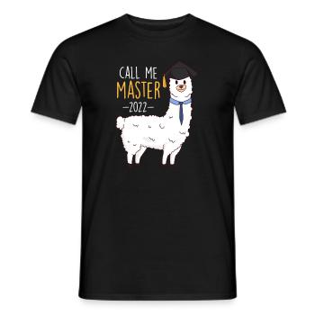 Master's Degree 2022 Call me Master - Men's T-Shirt - black - Front - AI Model Male 178 light (178cm)