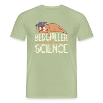 Bedchiller of Science Bachelorabschluss Bachelor - Männer T-Shirt - Sage - Vorne - AI Model Male 178 light (178cm)