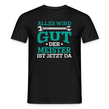 Meisterschule und Meisterprüfung bestanden - Männer T-Shirt - Schwarz - Vorne - AI Model Male 178 light (178cm)