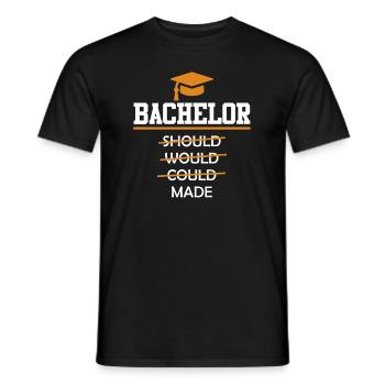 Bachelor's degree done! Bachelor - Men's T-Shirt - black - Front - AI Model Male 178 light (178cm)