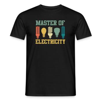 Maître artisan passé maître électricien maître - T-shirt homme - noir - Devant - AI Model Male 178 light (178cm)