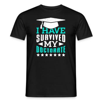 Ich habe meine Doktorarbeit überlebt Promotion - Männer T-Shirt - Schwarz - Vorne - AI Model Male 178 light (178cm)