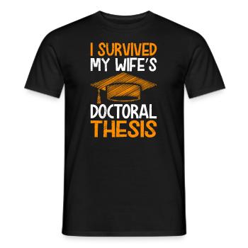 La thèse de doctorat de ma femme survit à son partenaire - T-shirt homme - noir - Devant - AI Model Male 178 light (178cm)