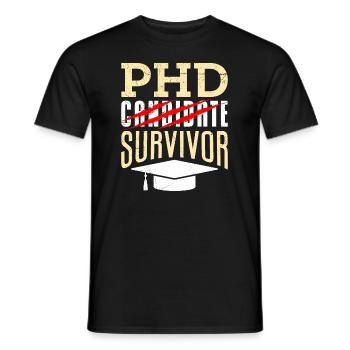 phd Thèse de doctorat survivante réussie doctorat - T-shirt homme - noir - Devant - AI Model Male 178 light (178cm)