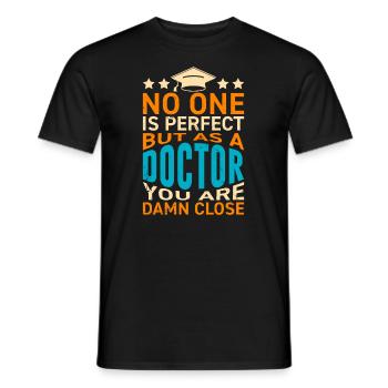 Doctor 2022 almost perfect Doctorate Dissertation - Men's T-Shirt - black - Front - AI Model Male 178 light (178cm)