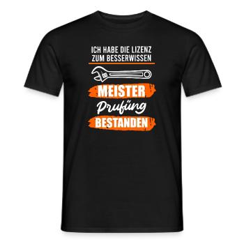 Lizenz zum Besserwissen Meisterprüfung - Männer T-Shirt - Schwarz - Vorne - AI Model Male 178 light (178cm)