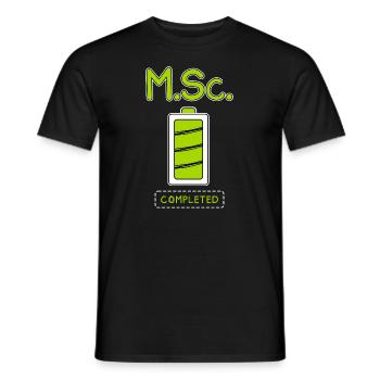 Master of Science completed Master's degree - Men's T-Shirt - black - Front - AI Model Male 178 light (178cm)