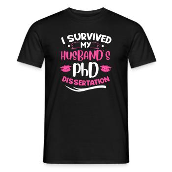 Husband's doctoral thesis survived doctorate - Men's T-Shirt - black - Front - AI Model Male 178 light (178cm)