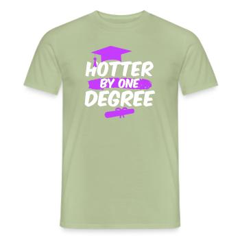 Un degré plus chaud! Baccalauréat Master PHD - T-shirt homme - vert sauge - Devant - AI Model Male 178 light (178cm)