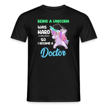 Docteur Licorne 2022 Doctorat Disputation - T-shirt homme - noir - Devant - AI Model Male 178 light (178cm)