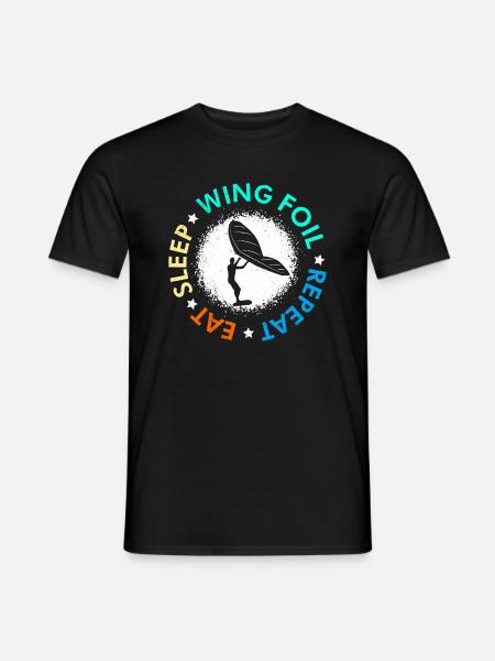 Manger Sleep Wing Foil Répéter Wing Surfer - T-shirt homme - noir