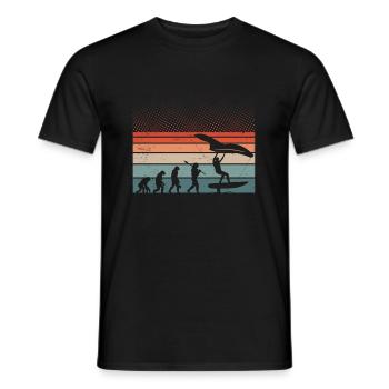 Retro Wing Foil Wing Surfer - Männer T-Shirt - Schwarz - Vorne - AI Model Male 178 light (178cm)