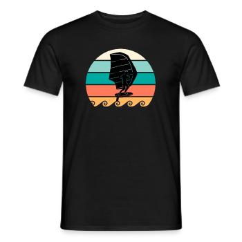 Vintage Wing Foil Wing Surfer - Men's T-Shirt - black - Front - AI Model Male 178 light (178cm)